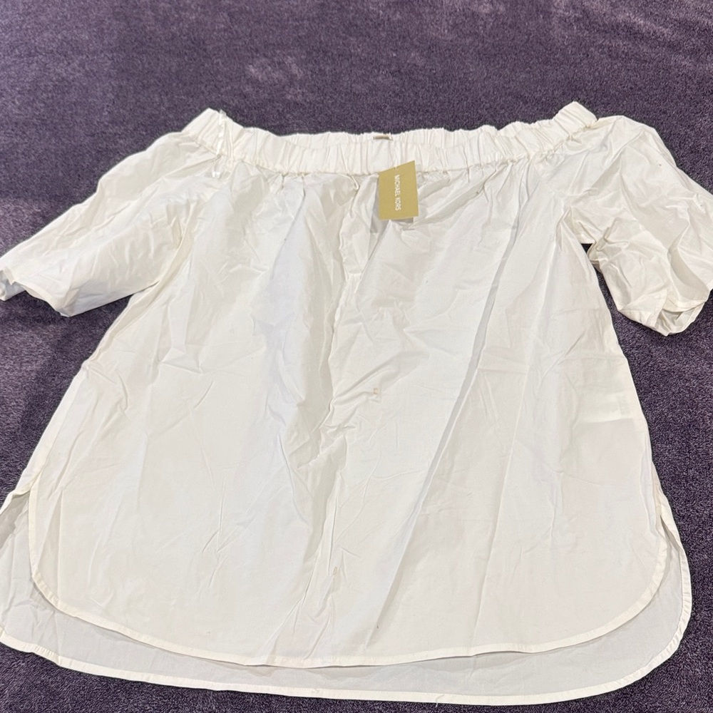 Michael Kors Off-Shoulder Cream Blouse